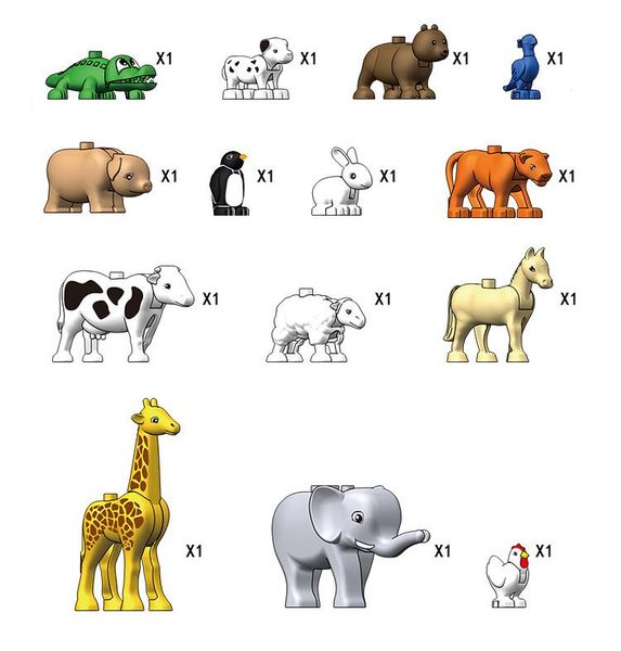 

14pcs children diy cognitive educational toy funny animal park with larger particles building blocks for kids intelligence creative gift 04