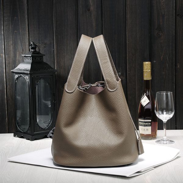 

genuine leather bucket bag women mini shoulder bags europe style tote bag candy color handbag for women fmaous brands