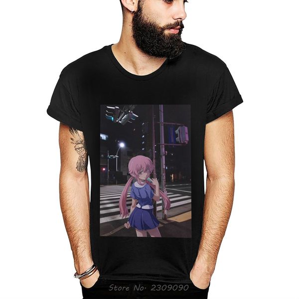 

boy mirai nikki gasai yuno future diary t-shirt funny vintage cool summer men cotton tshirt anime t shirt tees harajuku