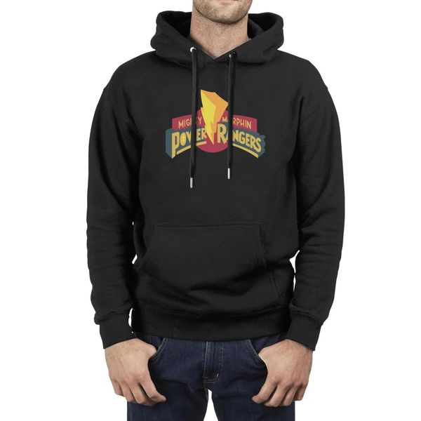 

power rangers mighty this movie fashionable mens fleece hooded sweater printing friends printed long sleeve hoodie morphin gay pride, Black