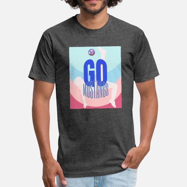 

go mustangs soccer t shirt men create 100% cotton plus size 3xl letters loose breathable summer style natural shirt