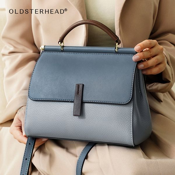 

laorentou genuine leather female stylish shoulder bag lady elegant totes large capacity women's commute handle bag soft purse
