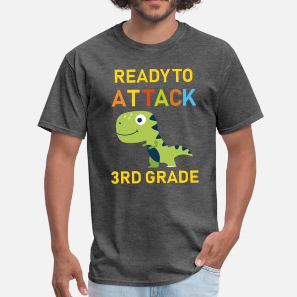 

ready to attack 3rd grade t shirt men graphic short sleeve o neck trend graphic humor summer style pattern shirt