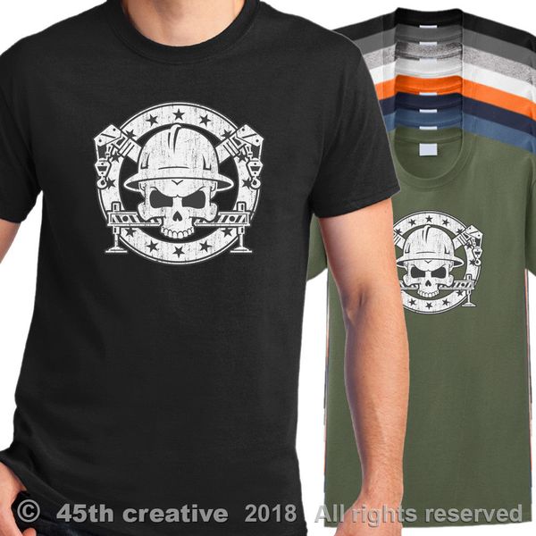 

2019 новый хлопок футболка крановщик t-shirt - башенный кран череп рубашка стрела автокрана логотип тенниска летний стиль tee shirt