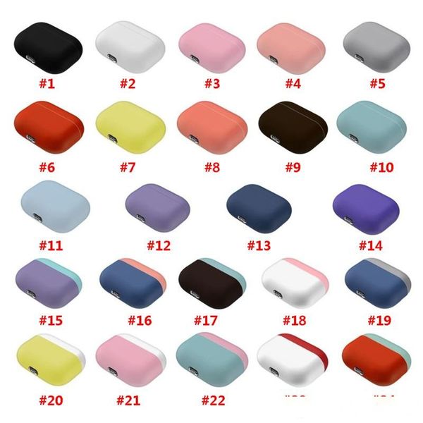 

24 colors case for airpods pro dual-color silicone protective cover for airpods 3 wireless charging box shell