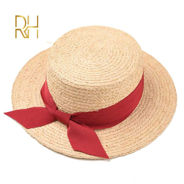 

flat sun hat for women summer spring black white ribbon hat bowknot straw raffia hats ladies travel beach cap rh, Blue;gray