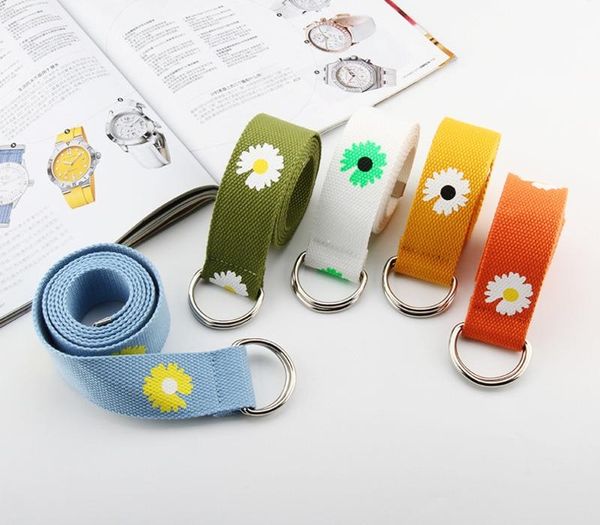 

new fashion floral flower belts solid casual summer boho woman belt for dress skirts pants weave canvas, Black;brown