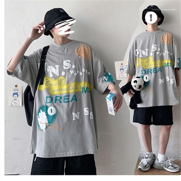

printed hip hop style mens 2020 luxury designer clothes summer mens designer tshirts loose letter, White;black