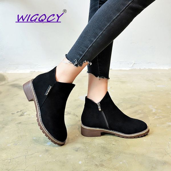 

new fashion women new boots autumn winter boots classic zipper snow ankle winter suede warm fur plush women shoes, Black