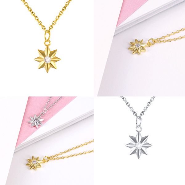 

AprilGrass Brand Designer ying Vahine 100% 925 Sterling Silver Star Pendant Necklaces for Women