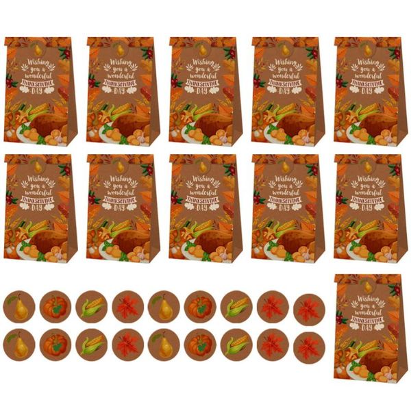 

gift wrap 1 set bag safe fine thanksgiving nice seal label treat sticker paper