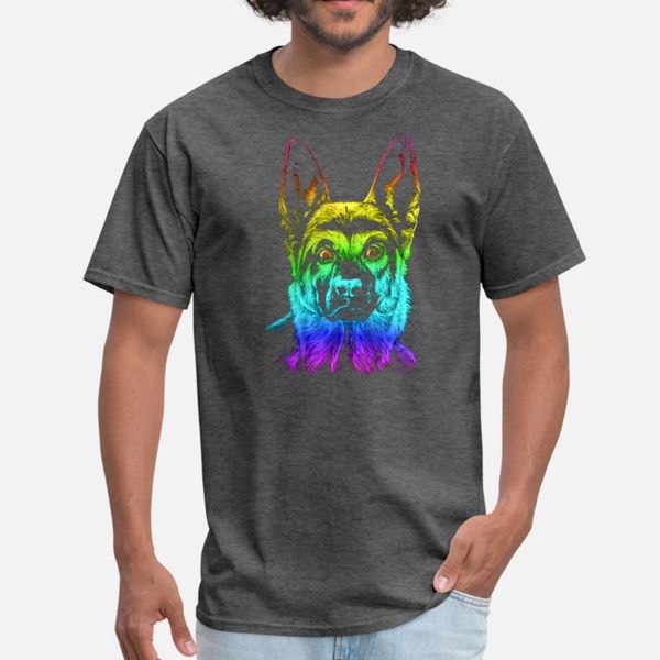 

german shepherd rainbow lgbt gay t shirt men printing 100% cotton o neck kawaii gift building summer style slim shirt