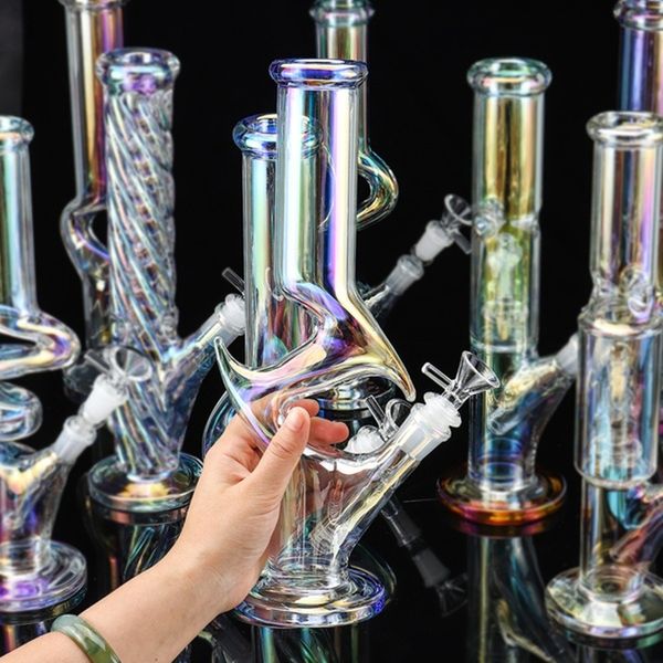 4 Typen Glas Bong Farbe Wasser Bongs Downstem Perc Bubbler Waben