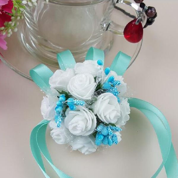 

7cm bride bridemaid wedding supplies adjustable corsages wrist flower bracelet