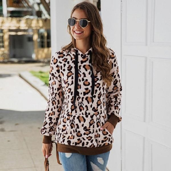 

designer fur clothes femme autumn winter thick womens fashion sweater wrap wool shawl coat jacket warm leopard printed casual clothing, White;black