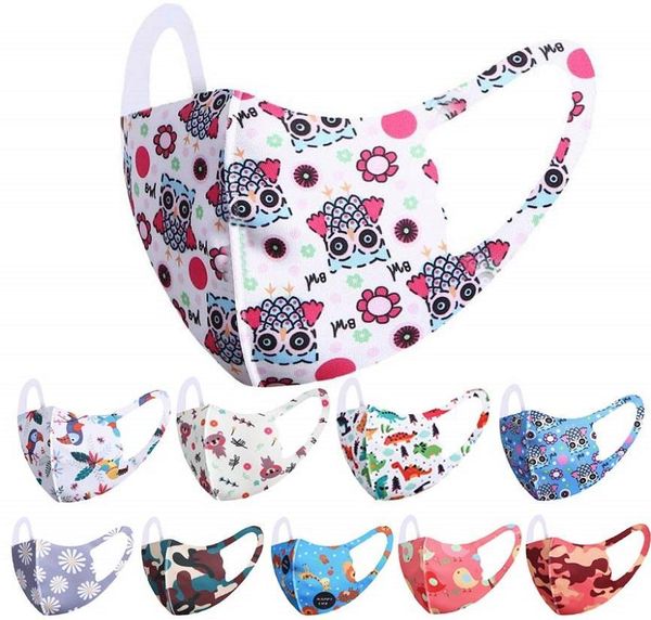 

smog dust-proof sun cartoon animal bird face masks kids mask protection bear fashion silk thin ice face section dinosaur owl facemas hqqpur