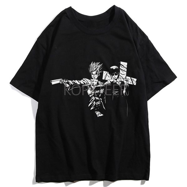 

trigun nicholas d wolfwood vash the stampede harajuku t-shirts men women graphic painting ullzang cartoon 90s vintage t-shirts