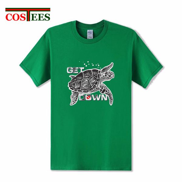 

sport turtle dive get down t shirt men funny scuba diver t-shirt 100% combed cotton backstreet tshirt boys camisetas man brand apparel