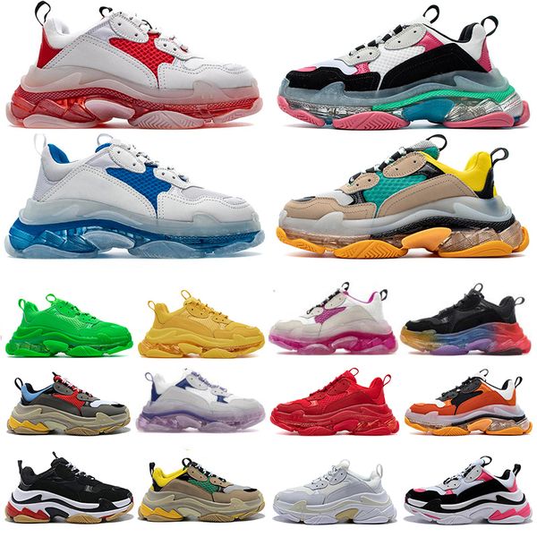 

ale fashion crystal bottom paris 17fw triple s vintage dad chaussures men women platform casual shoes sport trainers zapatos sneaker