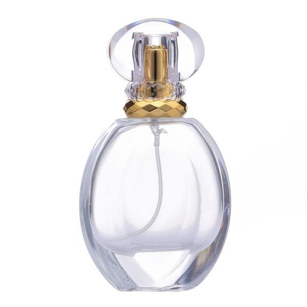 Yeni 50ml üst uç cam parfüm alt şişeleme kristal sprey şişesi şeffaf boş şişe