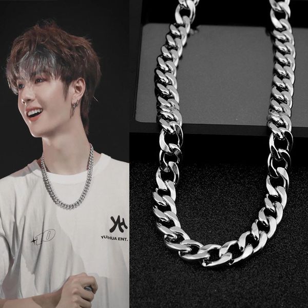 

fashion thick necklace stainless steel long necklace men and women wild sale, Silver