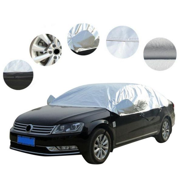 

sunshade prevent heat sun rain snow half car cover aluminum silver shade visor car cover shelter accessories