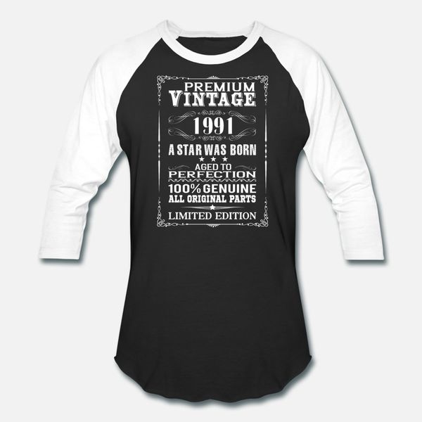 

premium vintage 1991 t shirt men create 100% cotton s-3xl homme sunlight breathable spring autumn standard shirt
