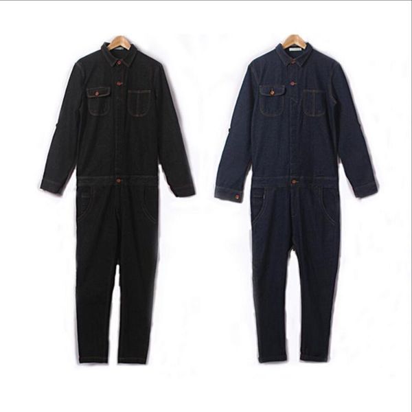 

men's jeans autumn and winter suspenders jumpsuit overalls tide slim leotard denim pants straight singer costumes, Blue