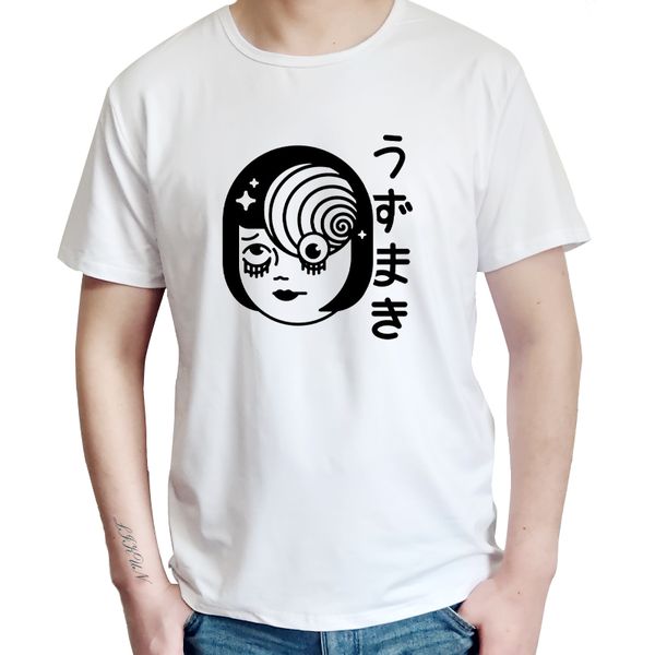 

summer fashion men casual tees uzumaki shirt junji ito horror manga shirts male funny t-shirt harajuku casual tees