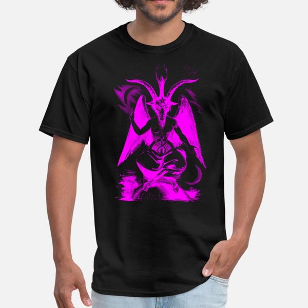 

woodcut baphomet purple t shirt men knitted cotton round neck pictures interesting breathable spring vintage shirt