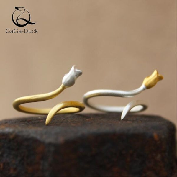 

new fashion jewelry simple roses 925 sterling silver temperament branch flower exquisite women opening rings r42, Golden;silver
