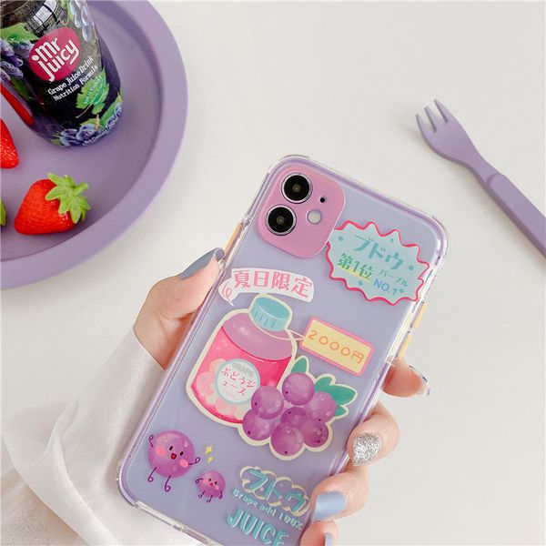 

симпатичный мультфильм фруктовый сок прозрачный телефон чехол для iphone11 pro max 7 8 plus xs макс мягкий силиконовый телефон covers