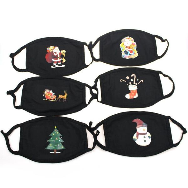 

christmas printed mask cartoon christmas tree snowman masks dustproof earloop face mouth cover resuable washable mouth cover bwf687