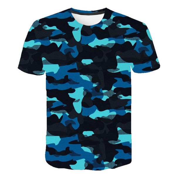 

3d camouflage army green blue camouflage summer hunting 3d print shirts oversized anime kawaii men clothing