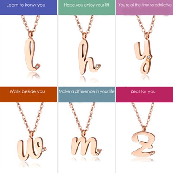 

letter necklace titanium steel fashion casual ladies necklace gift for girls, Silver