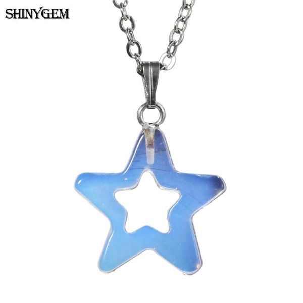 

shinygem trendy pendant necklaces moonstone golden sand necklace 1 piece wholesale lots bulk men women necklaces & pendants 2020, Silver