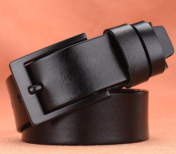

lfmb]men belt leather belt men strap male gunine leather strap cow genuine leather luxury vintage pin buckle men belt y200520, Black;brown