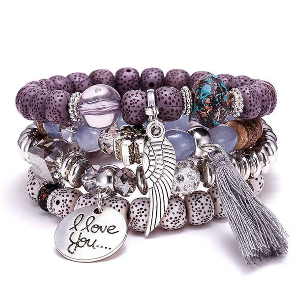 

природный камень бисер браслеты для женщин крыло кисточкой шарм браслеты браслеты набор boho vintage ювелирные изделия pulseras mujer, Golden;silver