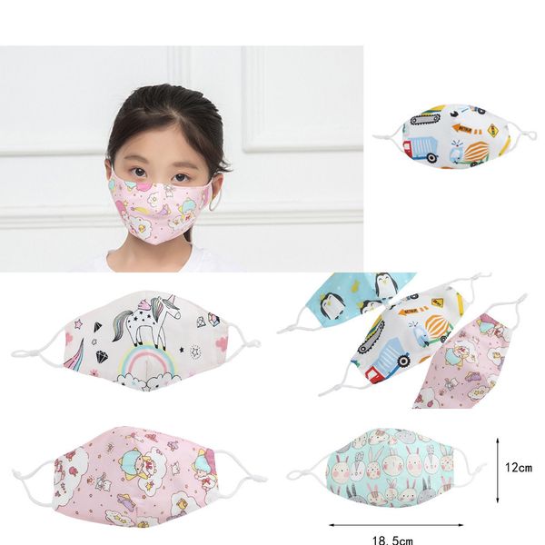 

mask kids face cartoon unicorn animal printed dust mask washable mouth masks reusable mask vph1 lqww