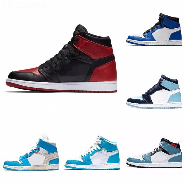 

новый 1s high top 3 разрушенного og бред toe banned game royal обувь мужская 1s тень тапок высокого качество с коробкой j # 08-229