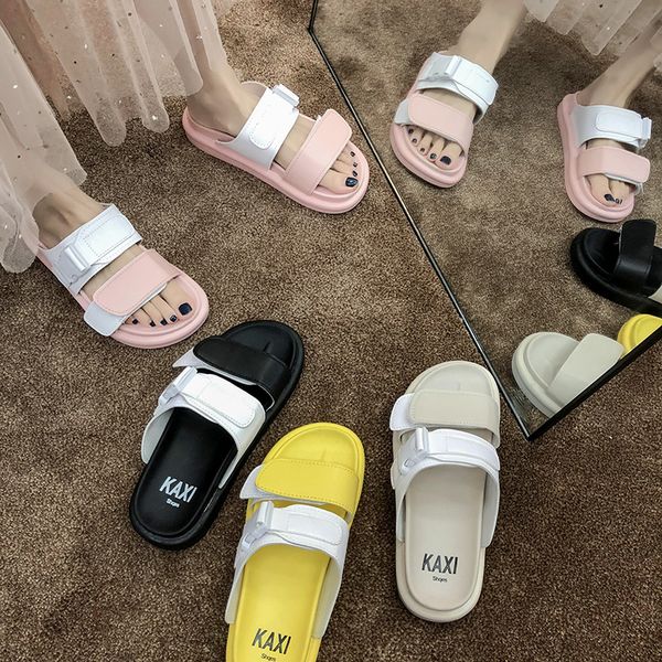 

summer women slippers girls beach slides woman soft shoes ladies outside shoes female white brand slides zapatos de mujer new, Black