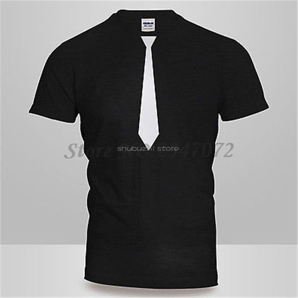 

new mens or womens novelty black & white tie funny t-shirt fancy dress sbz5308