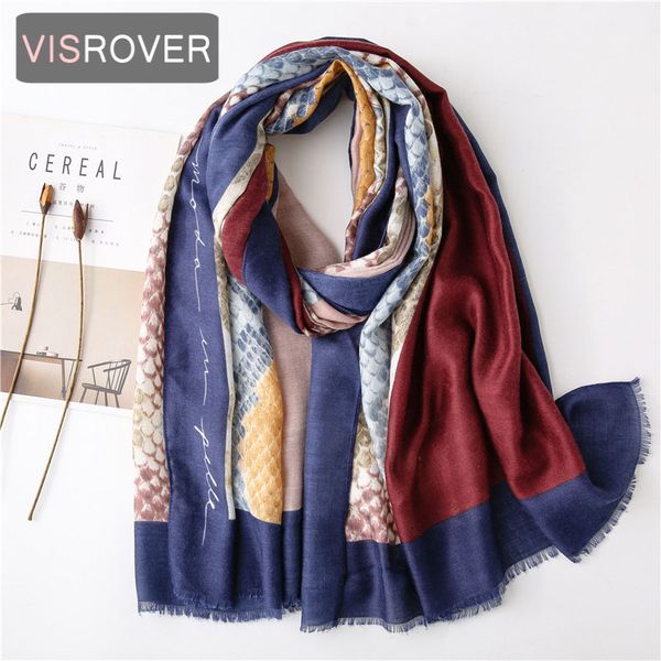 

visrover 2020 wine leopardskin viscose summer scarf woman fashion yellow snake wraps navy spring shawls hijab gift wholesales, Blue;gray