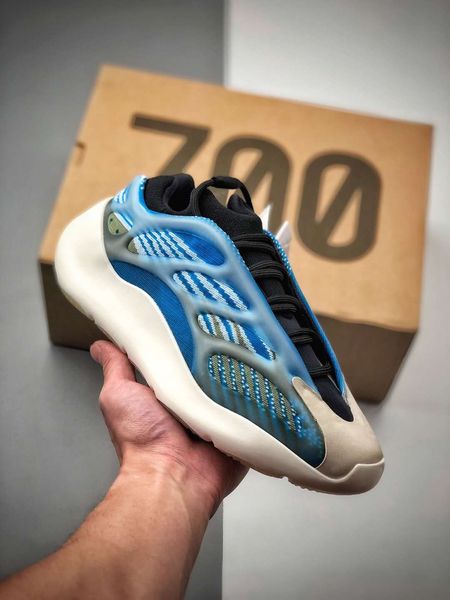 

2020 new arrive kanye v3 azael sports shoes for men blue green luminous g54850 size 40-47