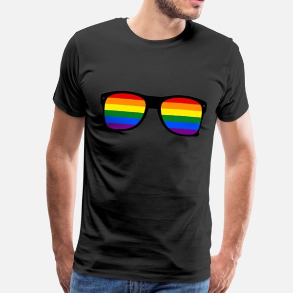 

glasses rainbow gay t shirt men create cotton crew neck costume anti-wrinkle new style spring autumn pictures shirt