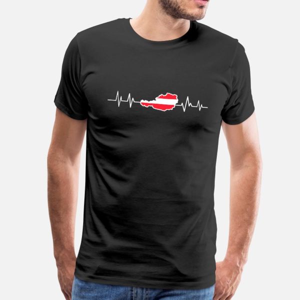 

austria heartbeat flag puls austria t shirt men graphic tee shirt round collar fit graphic fashion spring autumn slim shirt