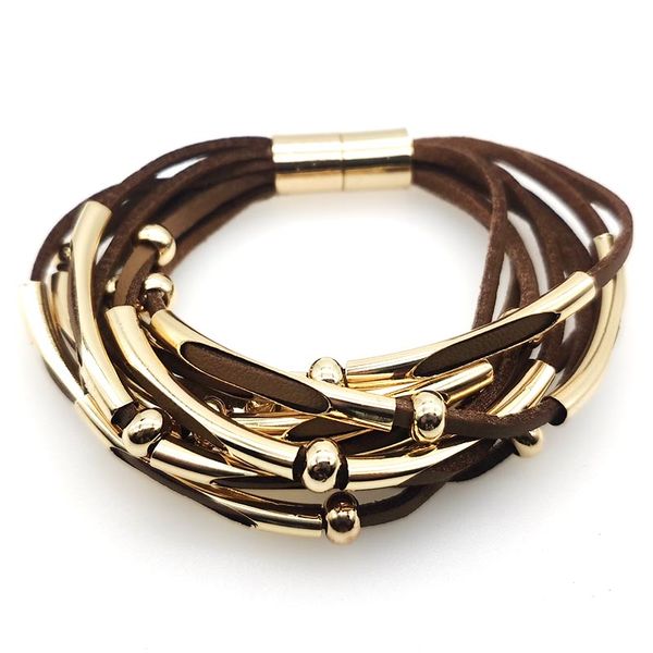 

2020 new multilayer leather charm bracelets for woman vintage black pulseira feminina mujer charm bracelet gifts, Golden;silver