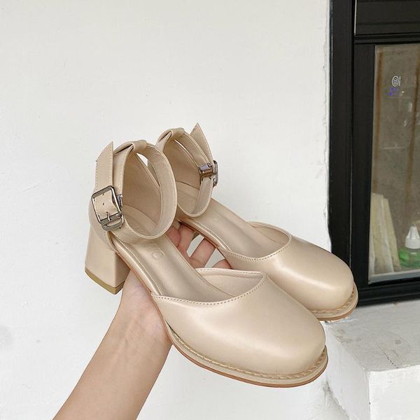 

сандалии 2020 летний новый ins моды a- линия с fairy стиль коренастый пятки мэри джейн обувь одного женщин сандалии, Black