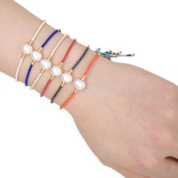 

grapes pearl bracelets women miyuki bracelet summer jewelry multicolor luxury pulseras friendship gift handmade adjustable, Black