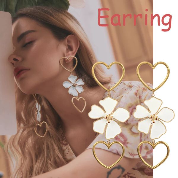 

dangle earrings for women personality design large love resin flower wild drop earrings jewelry gift dangle earring accessories, Silver